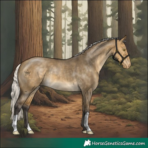 Horse Color:Silver Buckskin Dun Varnish