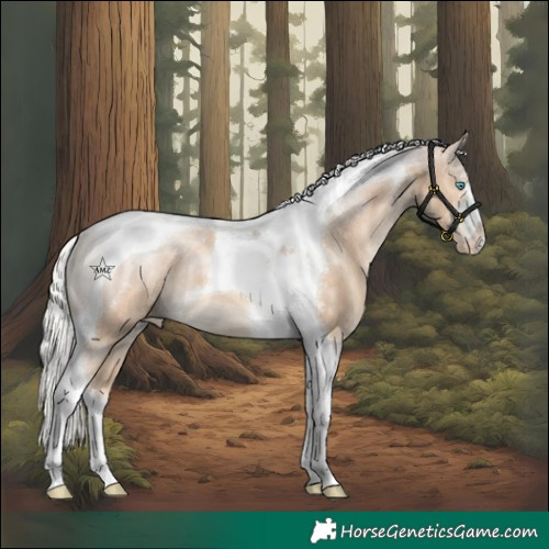 Horse Color:Silver Perlino Tobiano Varnish