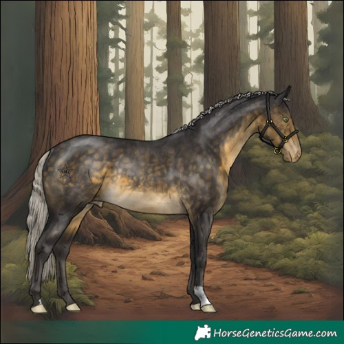 Horse Color:Silver Buckskin Varnish Rabicano