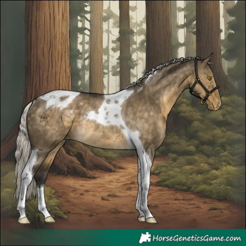 Horse Color:Silver Buckskin Dun Tobiano Blanket Rabicano