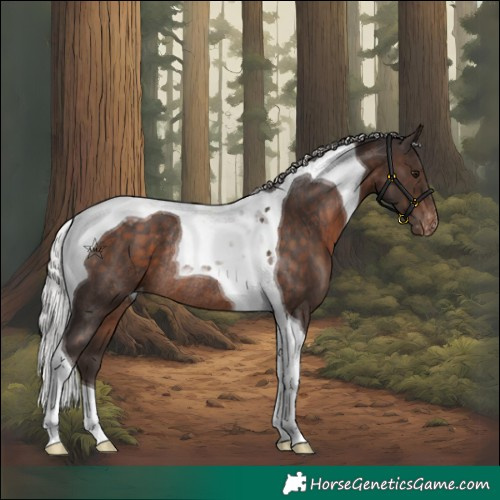 Horse Color:Silver Brown Tobiano Blanket Rabicano