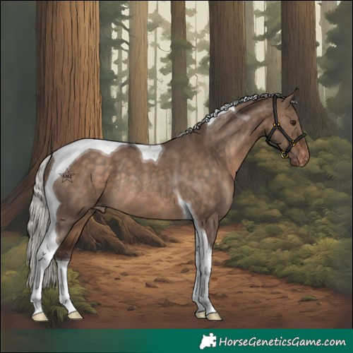 Horse Color:Silver Bay Dun Tobiano Varnish Rabicano