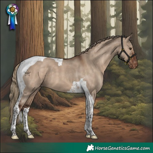 Horse Color:Liver Red Dun Tobiano Varnish 