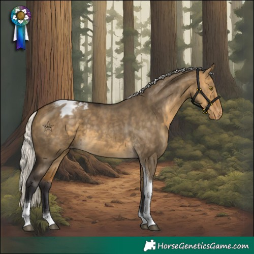 Horse Color:Silver Buckskin Dun Tobiano Blanket 