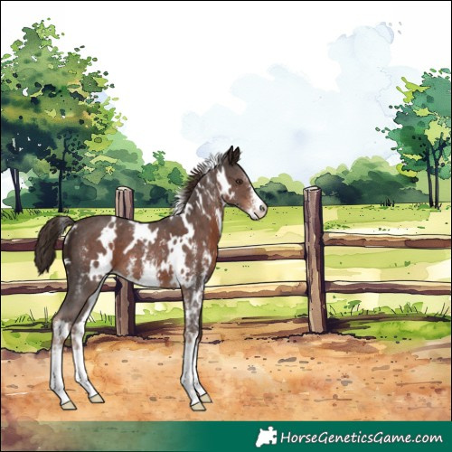 Horse Color:White Spotted Liver Chestnut Sabino