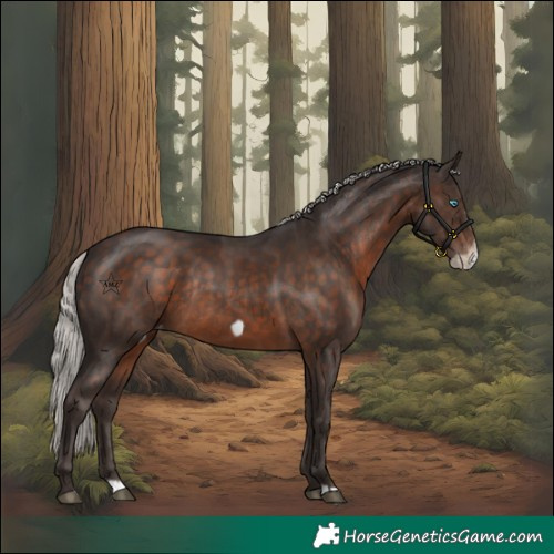 Horse Color:Silver Brown Frame Varnish Rabicano
