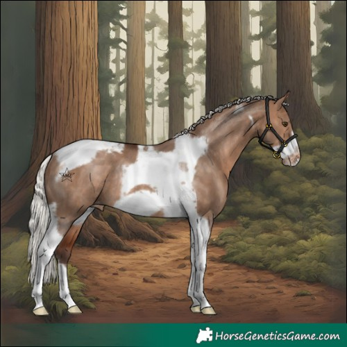 Horse Color:Silver Bay Dun Tobiano Frame Varnish Rabicano 
