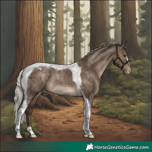 Horse Color:Silver Brown Dun Tobiano Frame Varnish Rabicano