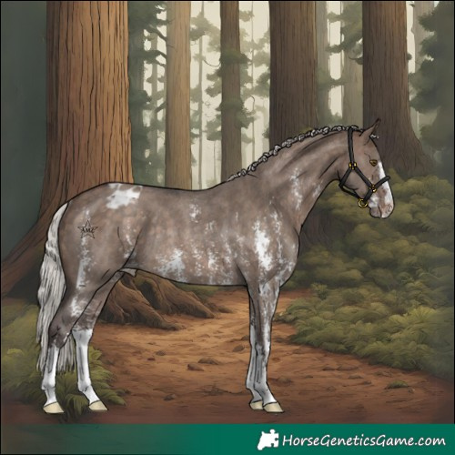 Horse Color:Silver Brown Dun Sabino Blanket Rabicano 