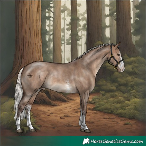 Horse Color:Silver Brown Dun Sabino Varnish Rabicano 
