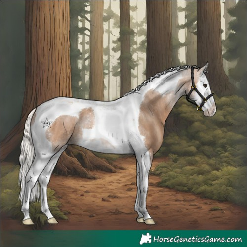 Horse Color:Silver Bay Dun Splash Tobiano Varnish Rabicano