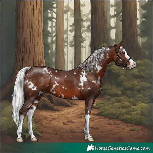 Horse Color:White Spotted Silver Brown Splash Varnish