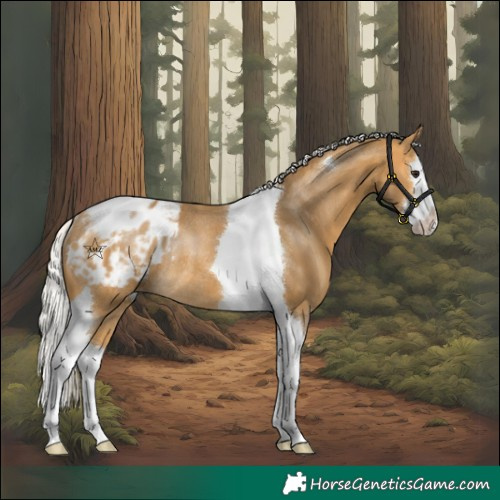 Horse Color:Silver Buckskin Splash Tobiano Blanket Rabicano