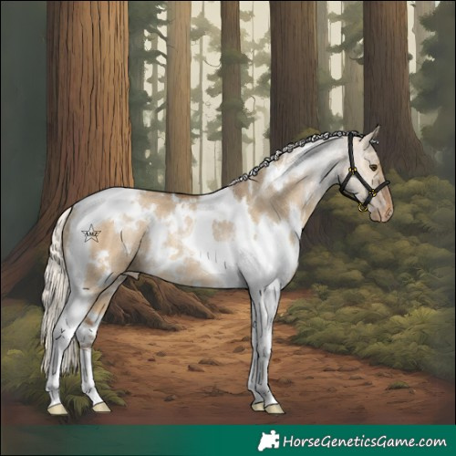 Horse Color:White Spotted Silver Buckskin Dun Tobiano Varnish Rabicano