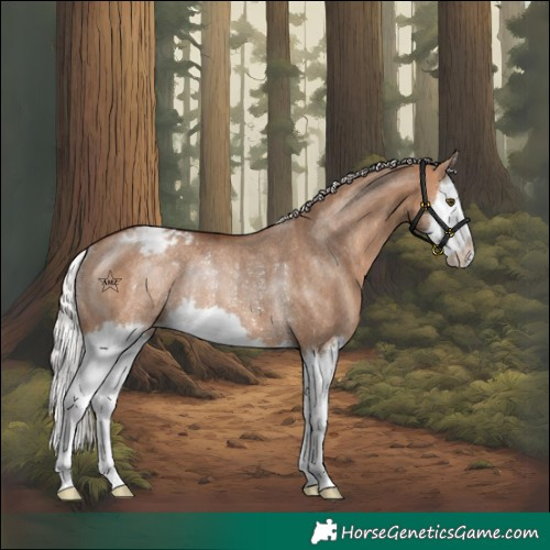 Horse Color:Silver Bay Dun Splash Varnish Rabicano 