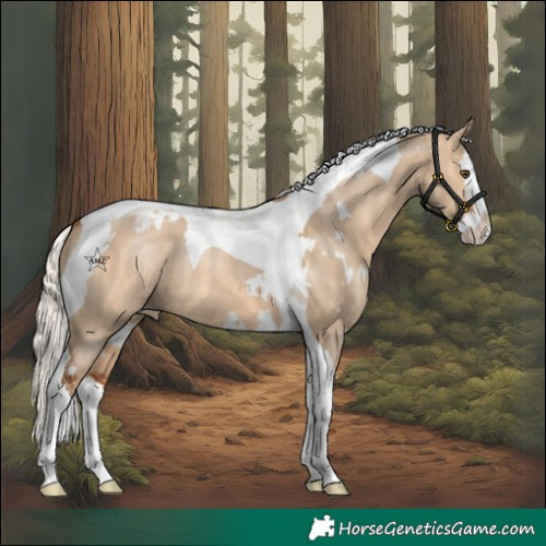 Horse Color:White Spotted Silver Bay Dun Splash Tobiano Varnish Rabicano