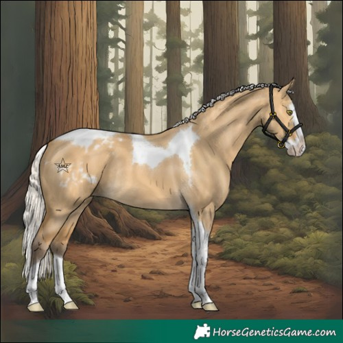 Horse Color:Silver Buckskin Dun Splash Tobiano Blanket Rabicano