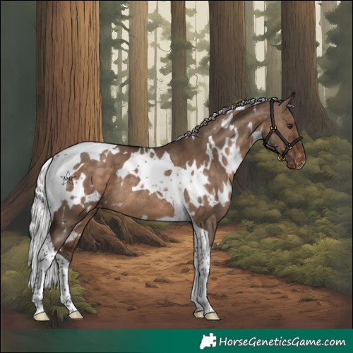 Horse Color:White Spotted Silver Bay Dun Tobiano Varnish Rabicano