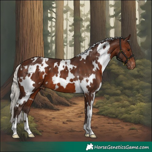 Horse Color:White Spotted Silver Brown Varnish 