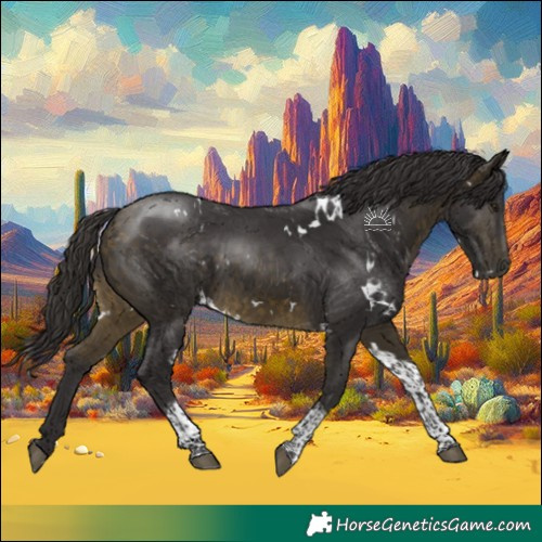 Horse Color:White Spotted Buckskin Tobiano 
