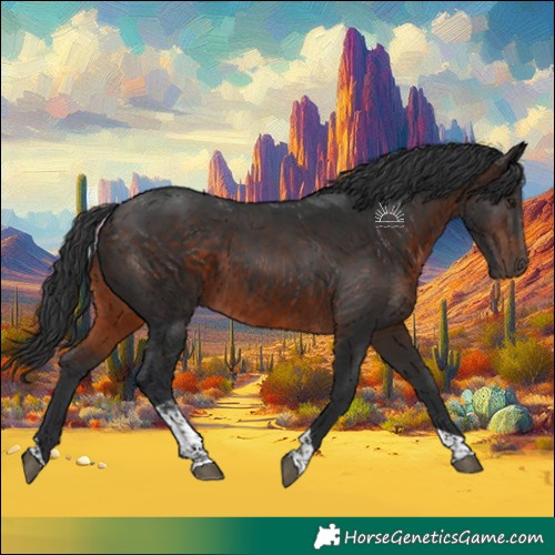 Horse Color:Brown Tobiano Rabicano 