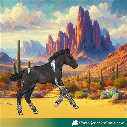 Horse Color:Bay Tobiano Rabicano 