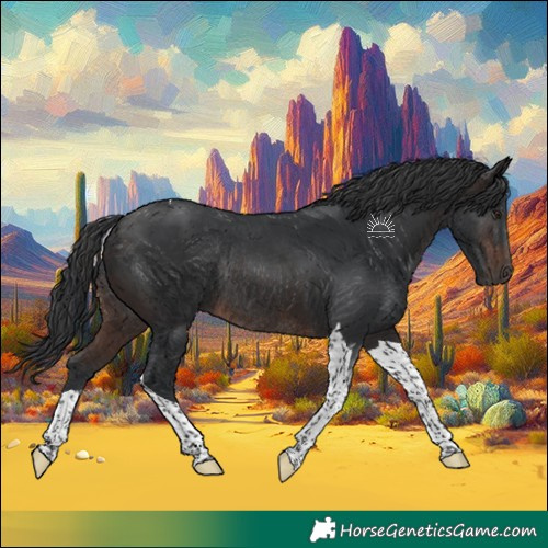 Horse Color:Brown Tobiano Rabicano