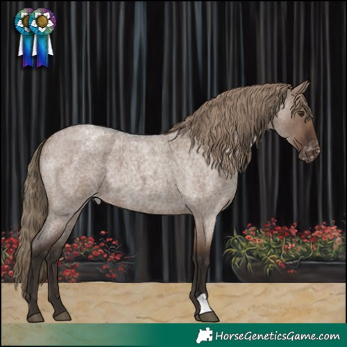Horse Color:Liver Red Dun Roan Varnish