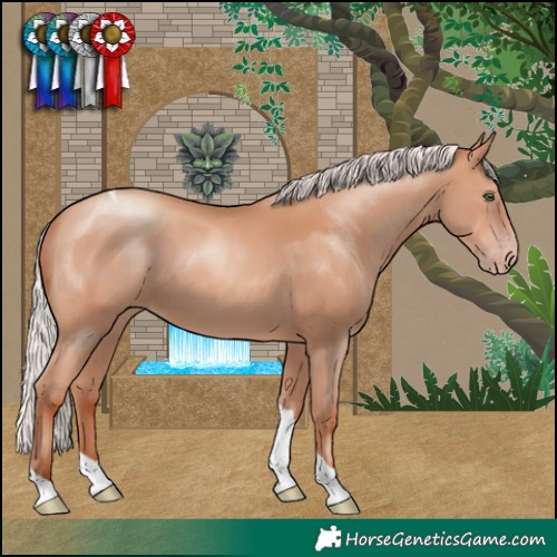 Horse Color:Silver Amber Champagne Tobiano