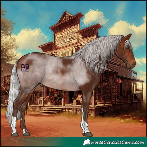 Horse Color:Silver Brown Mushroom Tobiano 