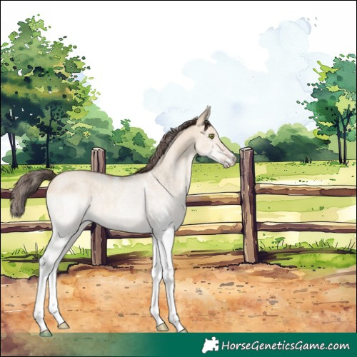 Horse Color:White Spotted Amber Champagne Dun