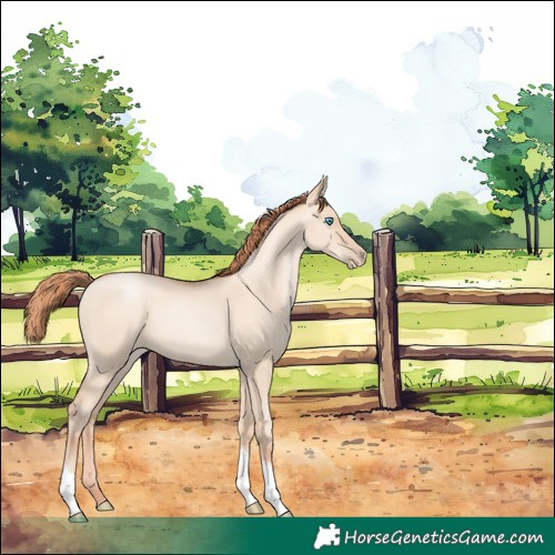 Horse Color:Amber Champagne Pearl Dun Tobiano 