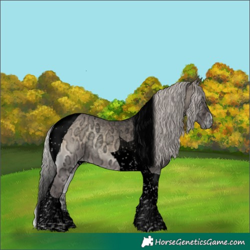 Horse Color:Void Silver Brown Ice Onyx Tobiano 
