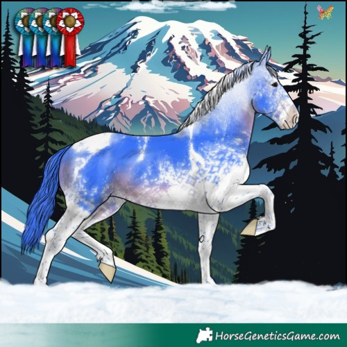 Horse Color:Watercolor White Spotted Brown Tobiano