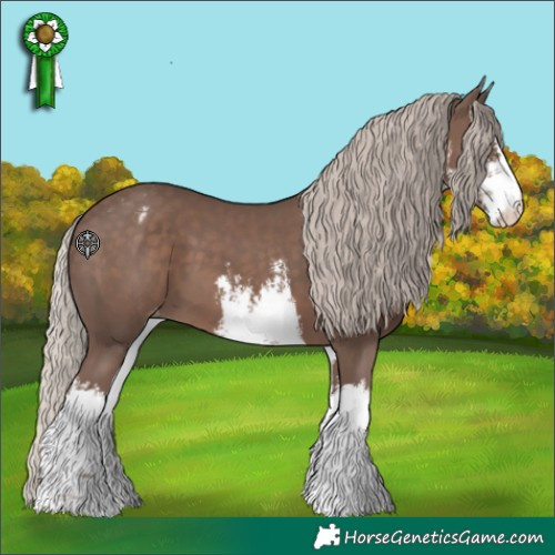 Horse Color:White Spotted Silver Black Varnish 