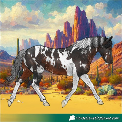 Horse Color:White Spotted Brown Tobiano