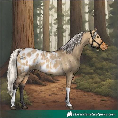 Horse Color:Silver Buckskin Dun Tobiano Blanket