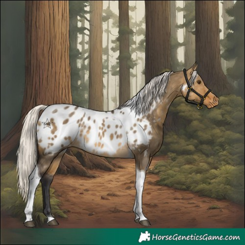 Horse Color:Silver Buckskin Dun Tobiano Near Leopard Rabicano