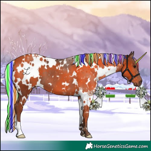 Horse Color:Painted White Spotted Silver Black