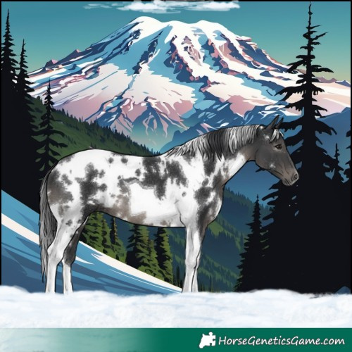Horse Color:White Spotted Black Tobiano