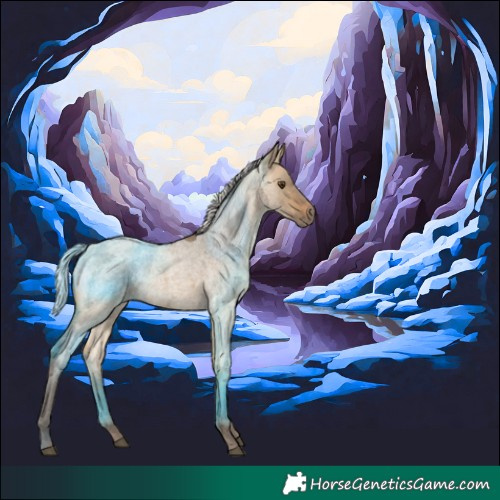 Horse Color:Silver Buckskin Ice Roan Dun 
