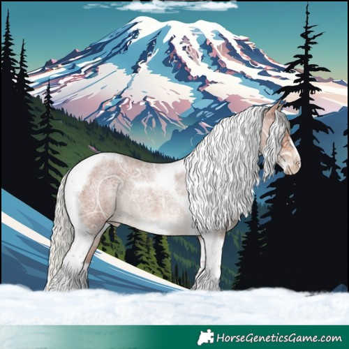 Horse Color:Silver Brown Ice Roan Tobiano Frame Varnish Rabicano 