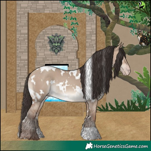 Horse Color:White Spotted Sable Champagne Dun 