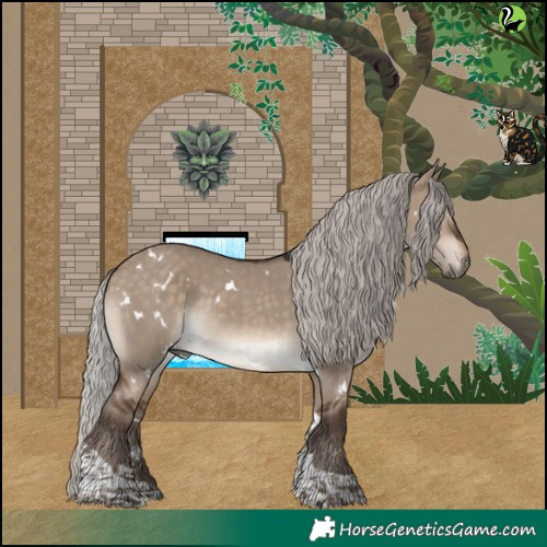 Horse Color:White Spotted Silver Brown Dun Tobiano