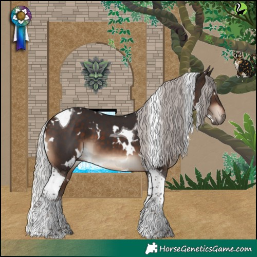 Horse Color:White Spotted Silver Brown Tobiano 