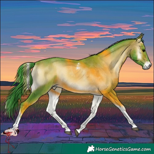 Horse Color:Watercolor Bay Onyx Tobiano 