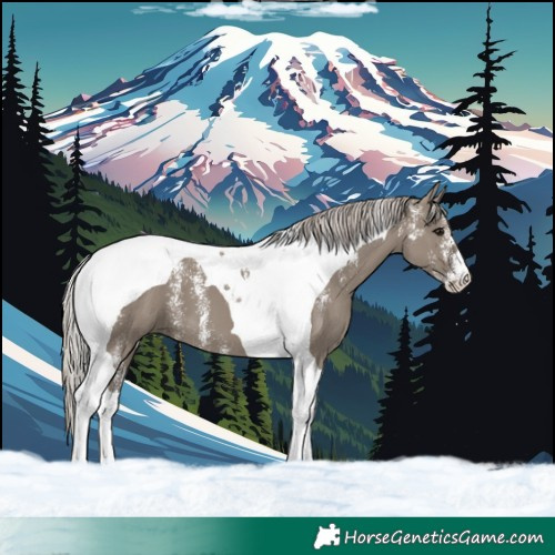 Horse Color:Powder White Silver Grullo Tobiano 