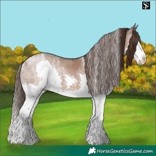 Horse Color:Powder White Liver Red Dun Splash 