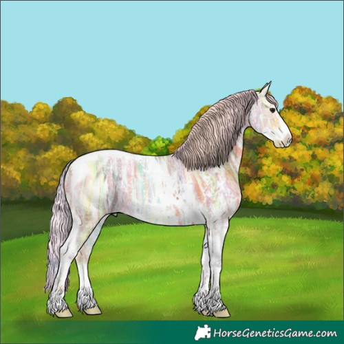 Horse Color:Watercolor Plaid Silver Smoky Grullo Ice Sabino Tobiano Rabicano
