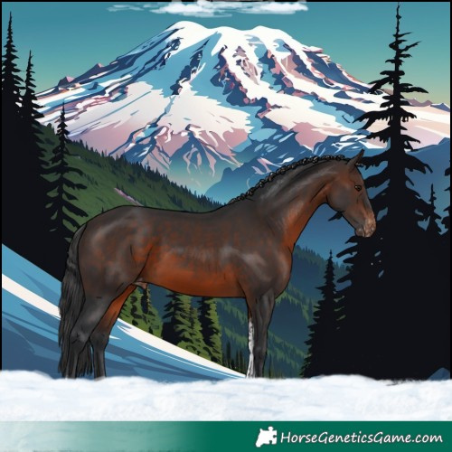 Horse Color:Brown Tobiano Skewed LP Spotted